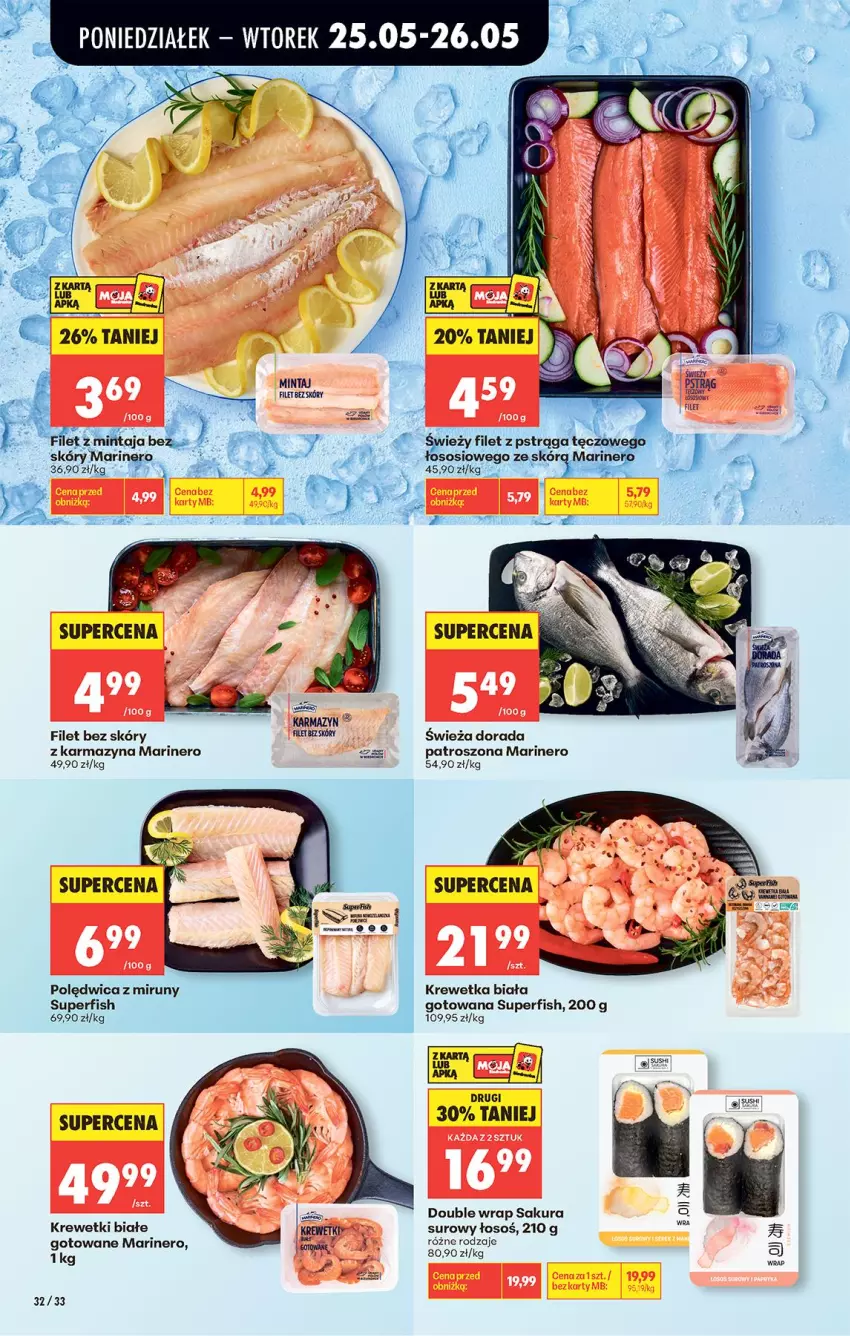 Gazetka promocyjna Biedronka - Od Poniedziałku - ważna 25.05 do 30.05.2026 - strona 34 - produkty: Krewetki, Mintaj, Polędwica