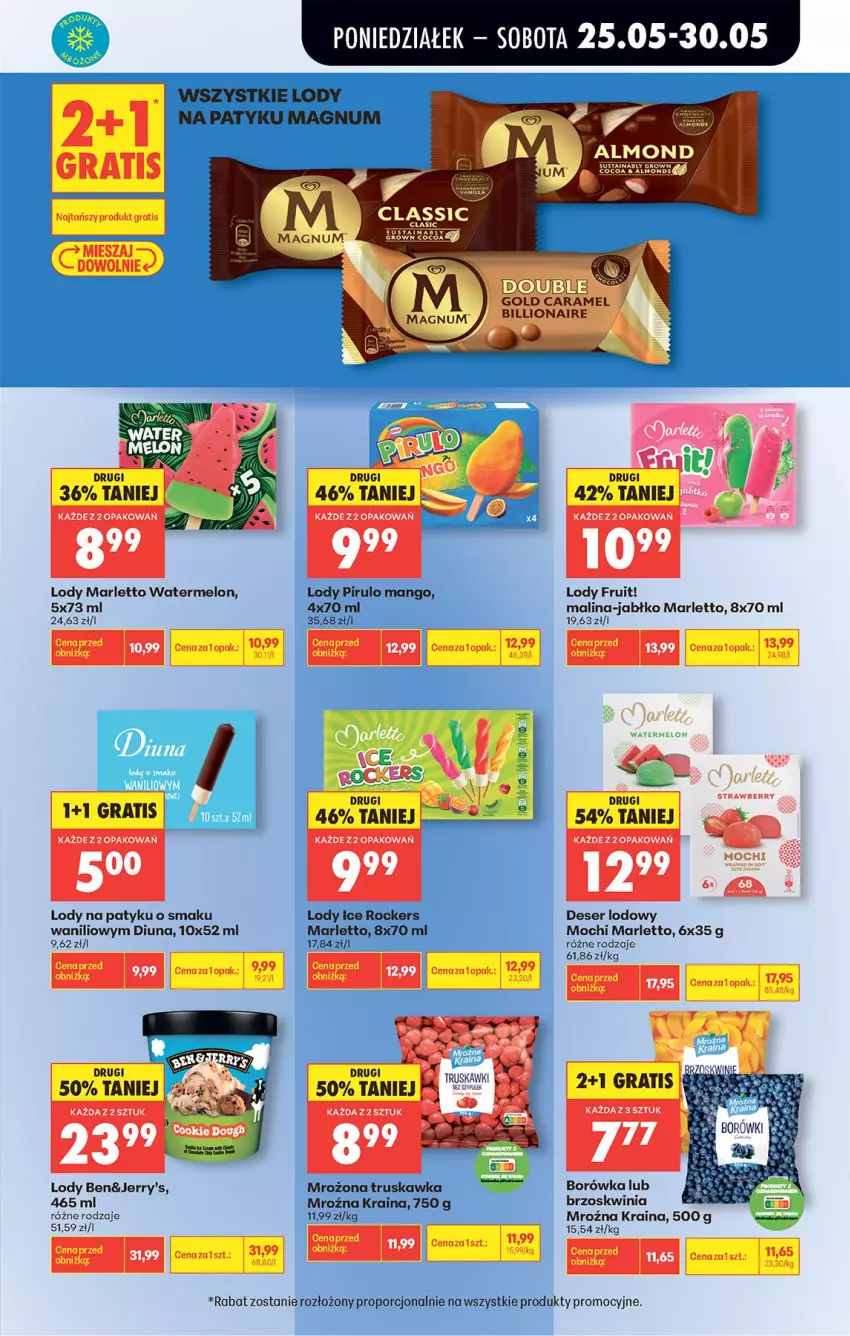 Gazetka promocyjna Biedronka - Od Poniedziałku - ważna 25.05 do 30.05.2026 - strona 43 - produkty: Borówka, Deser, Lody, Mango, Melon, Por, Ser