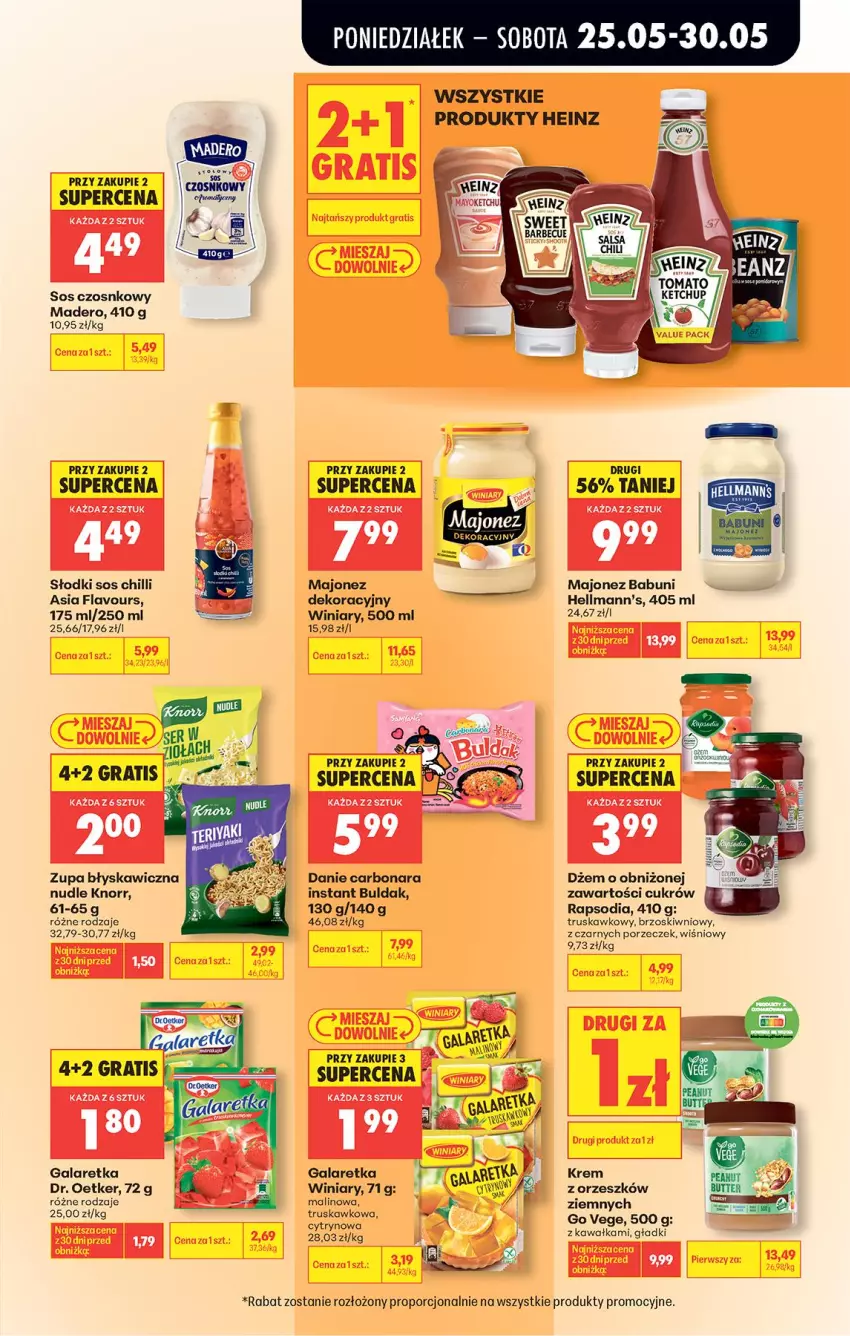 Gazetka promocyjna Biedronka - Od Poniedziałku - ważna 25.05 do 30.05.2026 - strona 47 - produkty: Babuni, Dr. Oetker, Dżem, Fa, Gala, Galaretka, Gra, Heinz, Kawa, Ketchup, Knorr, Majonez, Por, Sos, Sos chilli, Sos czosnkowy, Winiary, Zupa