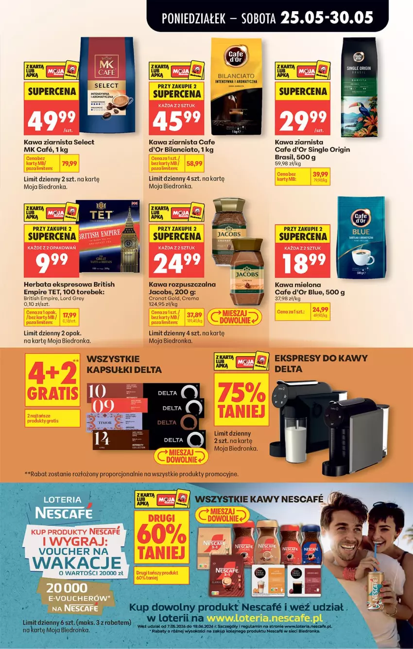 Gazetka promocyjna Biedronka - Od Poniedziałku - ważna 25.05 do 30.05.2026 - strona 51 - produkty: Brit, Fa, Gin, Gra, Herbata, Jacobs, Kawa, Kawa mielona, Kawa rozpuszczalna, Kawa ziarnista, Olej, Por, Sok