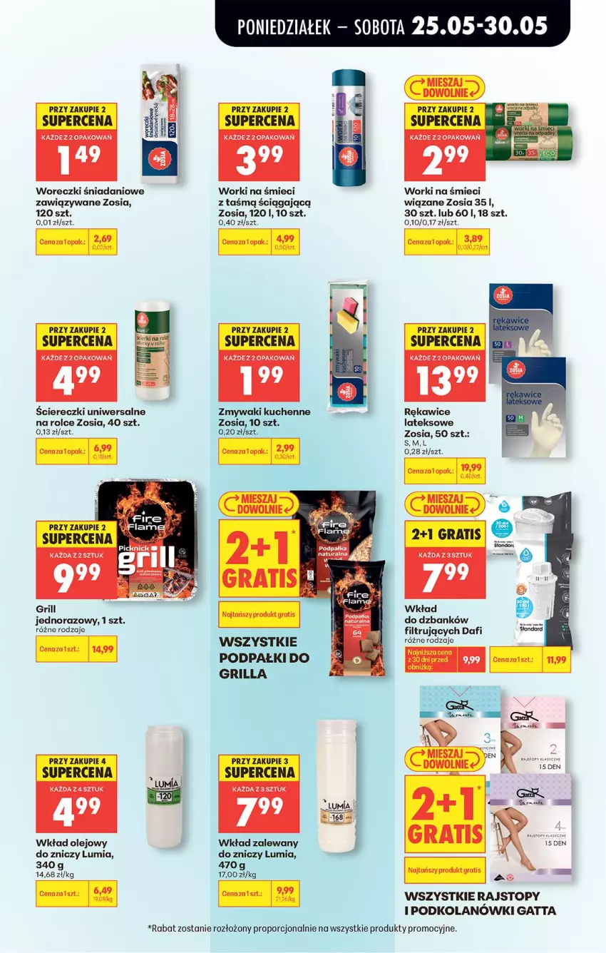 Gazetka promocyjna Biedronka - Od Poniedziałku - ważna 25.05 do 30.05.2026 - strona 63 - produkty: Danio, Gatta, Gra, Grill, Olej, Por, Rajstopy, Rękawice, Rękawice lateksowe, Top, Wkład olejowy, Worki na śmiec, Worki na śmieci, Zmywaki kuchenne, Znicz
