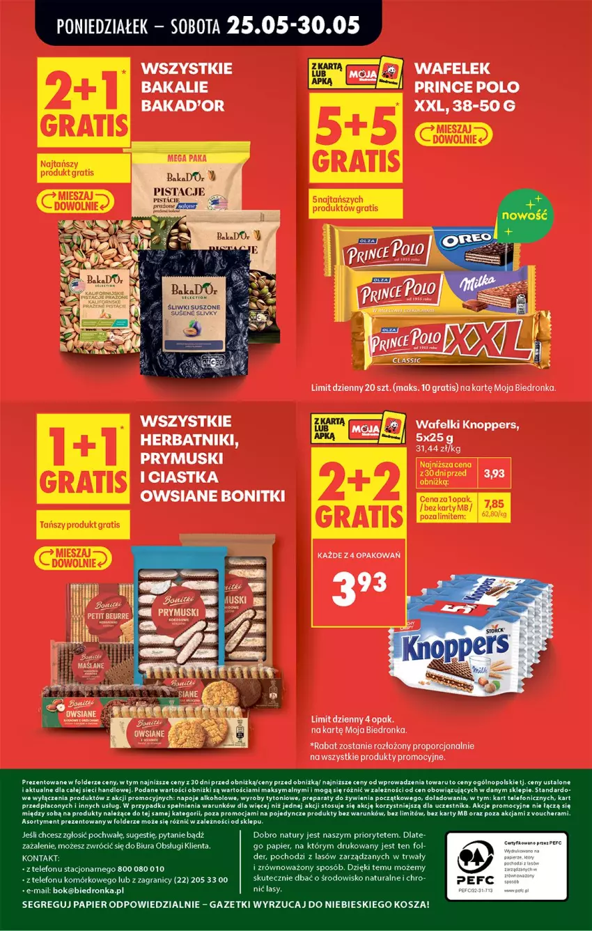 Gazetka promocyjna Biedronka - Od Poniedziałku - ważna 25.05 do 30.05.2026 - strona 66 - produkty: Bonitki, Ciastka, Ciastka owsiane, Gra, Herbatniki, Knoppers, Mus, Por, Prince Polo, Wafelek
