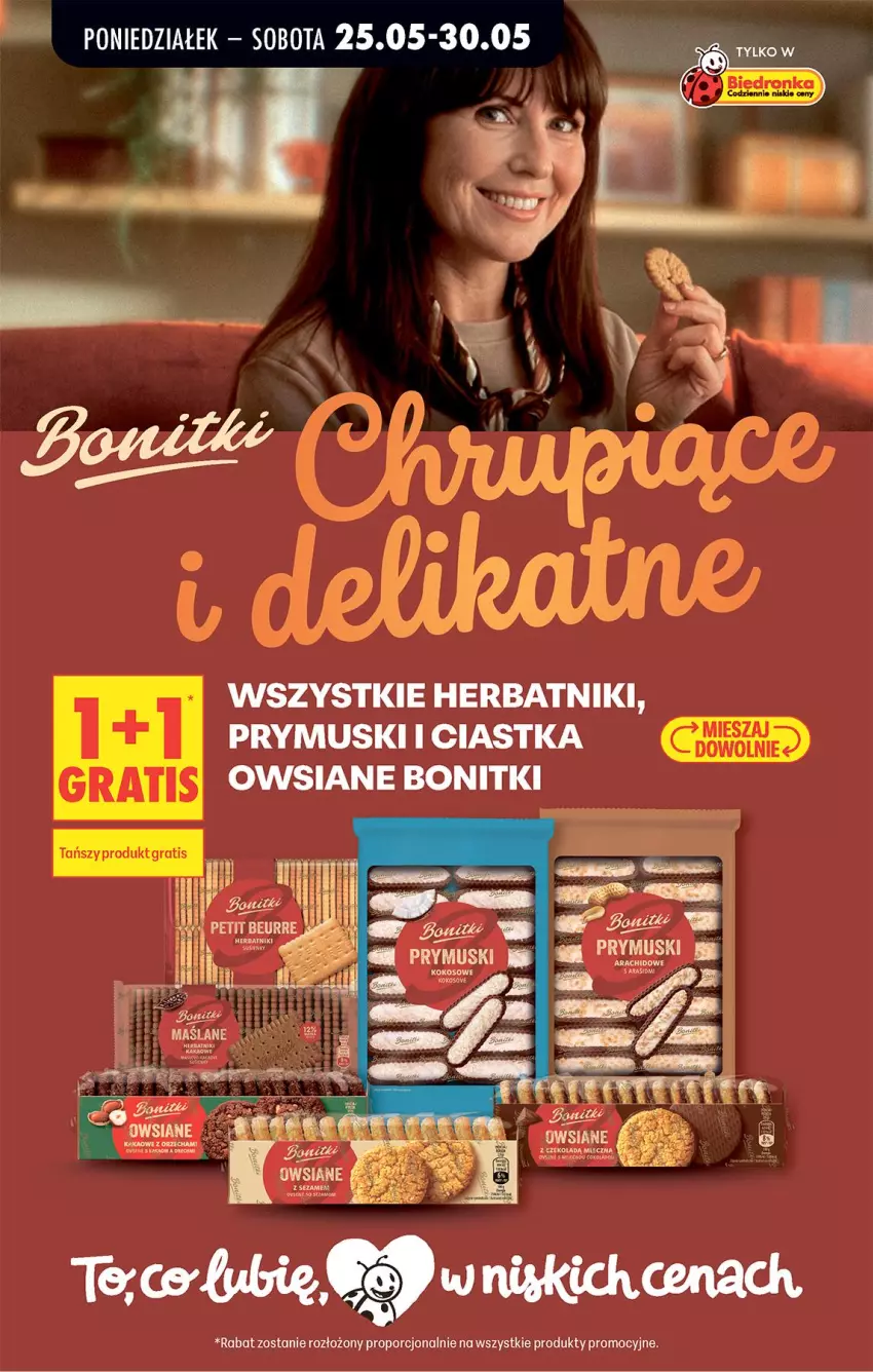 Gazetka promocyjna Biedronka - Od Poniedziałku - ważna 25.05 do 30.05.2026 - strona 68 - produkty: Bonitki, Ciastka, Ciastka owsiane, Herbatniki, Kokos, Mus, Por