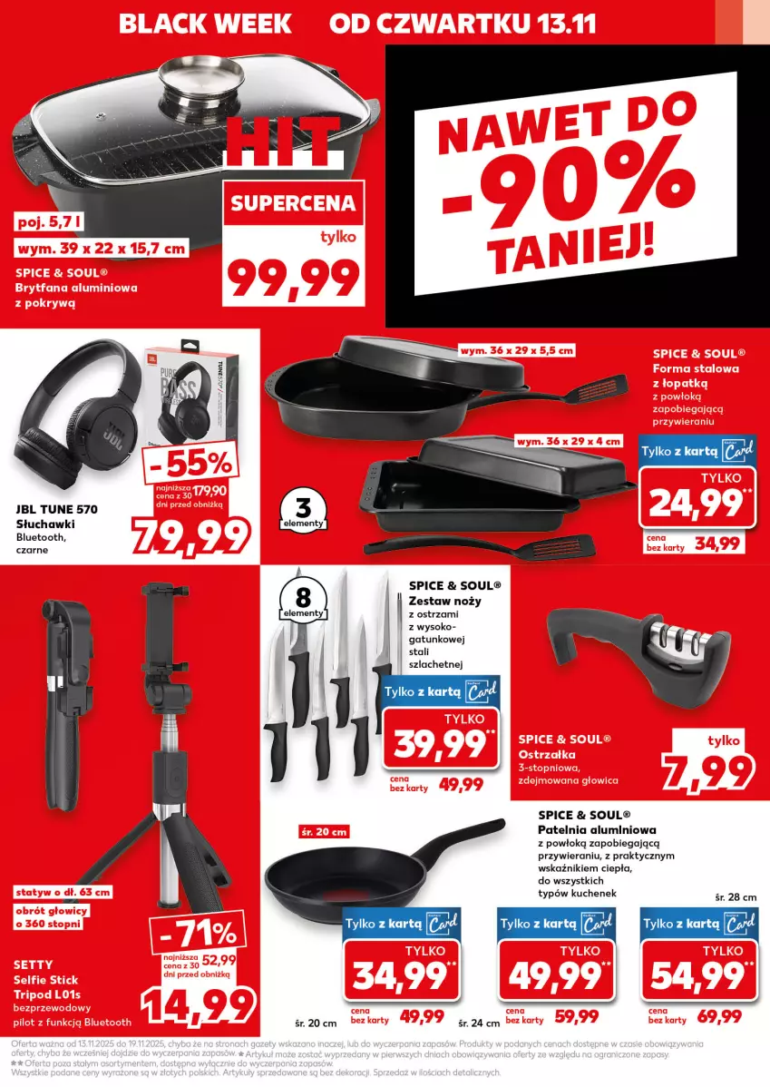 Gazetka promocyjna Kaufland - Kaufland - ważna 13.11 do 19.11.2025 - strona 11 - produkty: JBL, Noż, Patelnia, Słuchawki, Słuchawki bluetooth, Sok