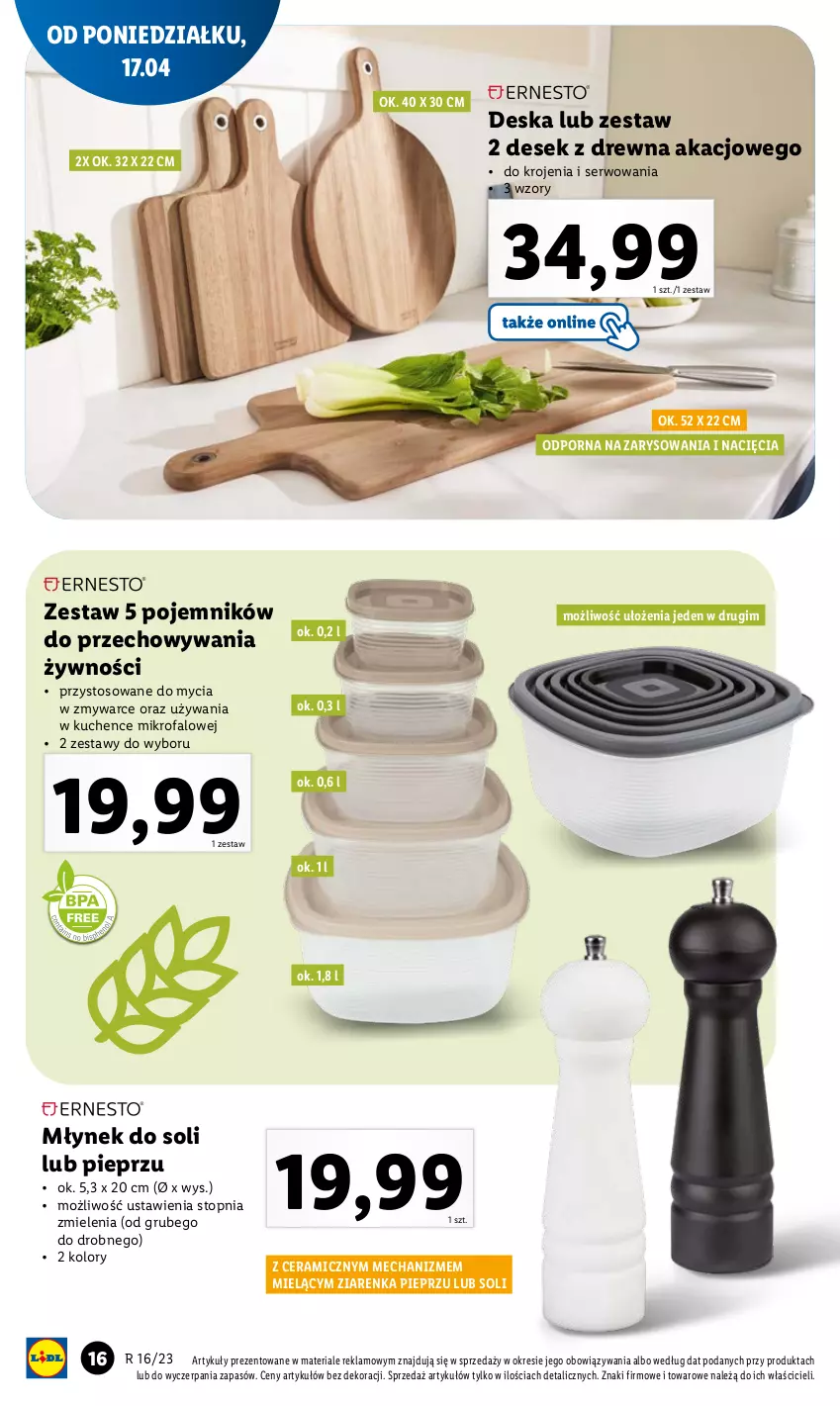 Gazetka promocyjna Lidl - GAZETKA - ważna 17.04 do 22.04.2023 - strona 18 - produkty: Fa, Młynek, Pieprz, Pojemnik, Por, Ser, Top