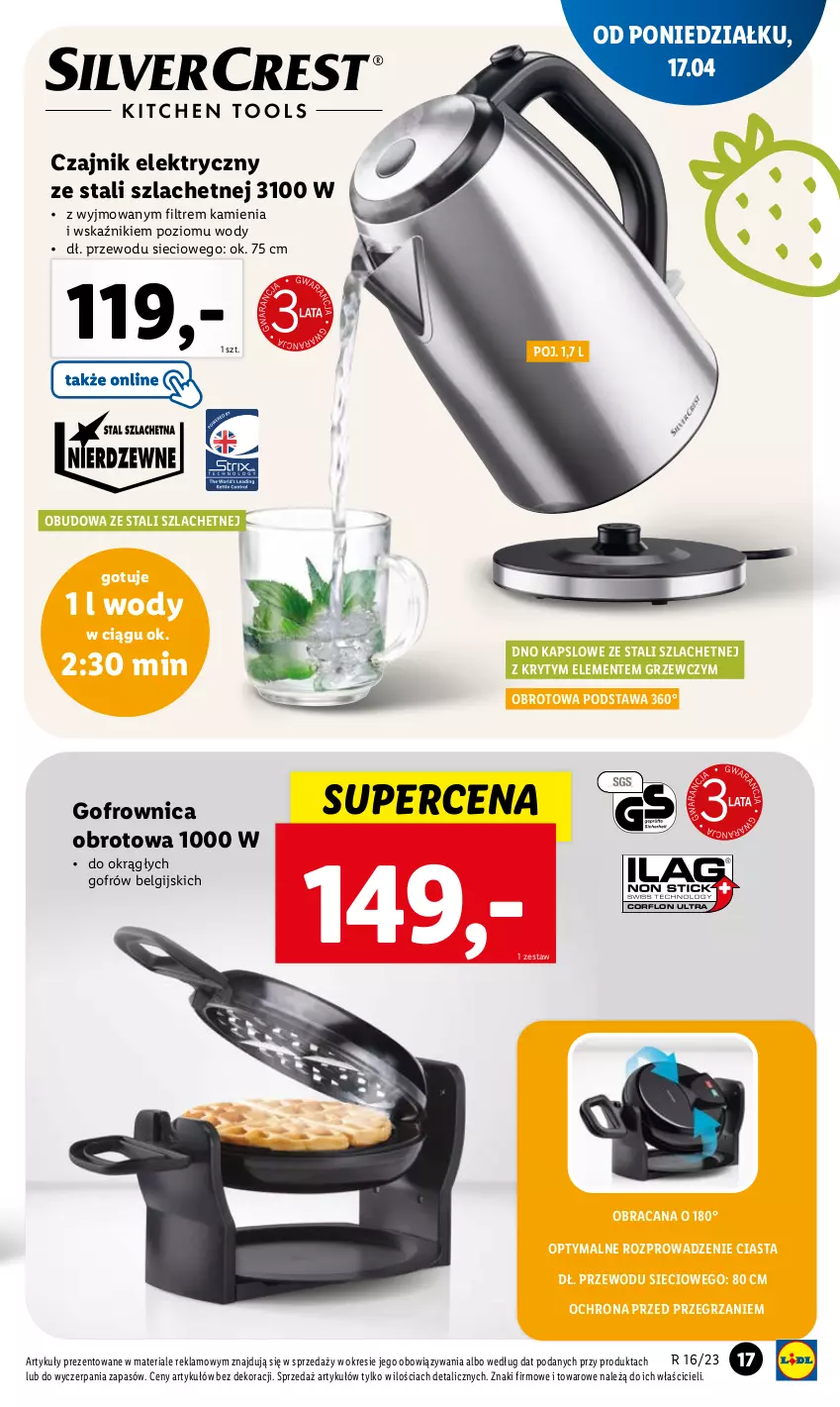 Gazetka promocyjna Lidl - GAZETKA - ważna 17.04 do 22.04.2023 - strona 19 - produkty: Acana, Czajnik, Czajnik elektryczny, Gofrownica, LG