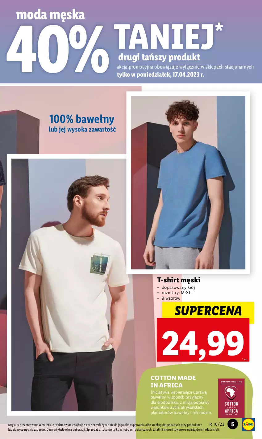 Gazetka promocyjna Lidl - GAZETKA - ważna 17.04 do 22.04.2023 - strona 7 - produkty: Moda, Sok, T-shirt