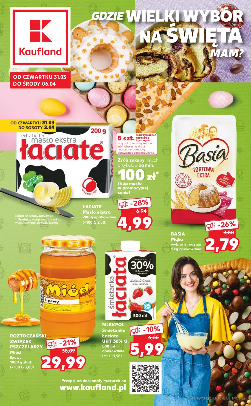 Gazetka promocyjna Kaufland - OFERTA TYGODNIA - ważna 31.03 do 06.04.2022 - strona 1 - produkty: Basia, Mąka, Masło, Miód