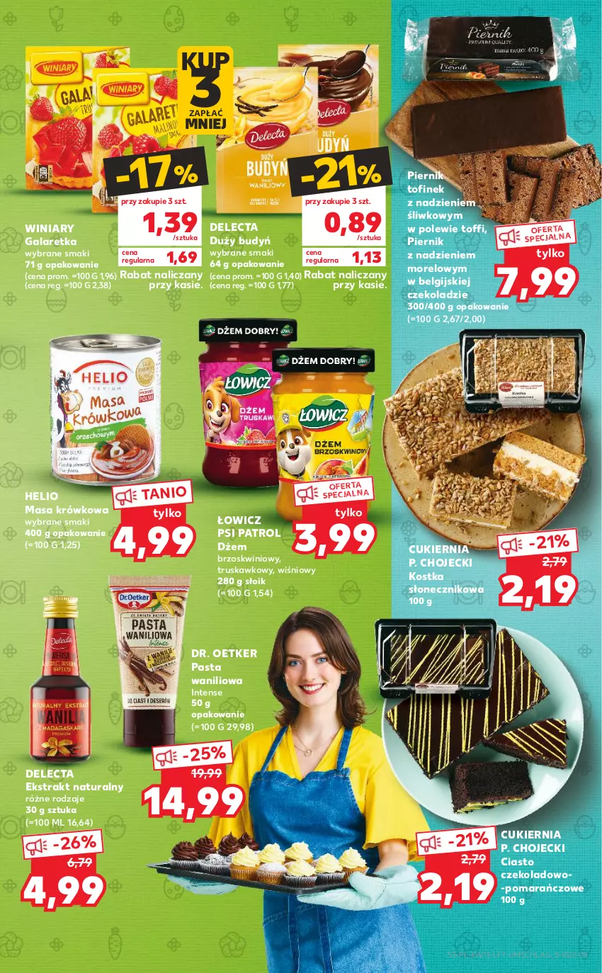 Gazetka promocyjna Kaufland - OFERTA TYGODNIA - ważna 31.03 do 06.04.2022 - strona 3 - produkty: Budyń, Cukier, Delecta, Dr. Oetker, Dżem, Gala, Galaretka, Helio, LG, Masa krówkowa, Piernik, Psi Patrol, Winiary