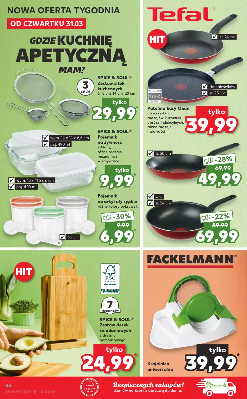 Gazetka promocyjna Kaufland - OFERTA TYGODNIA - ważna 31.03 do 06.04.2022 - strona 46 - produkty: Danio, Patelnia, Piec, Pojemnik, Zestaw sitek