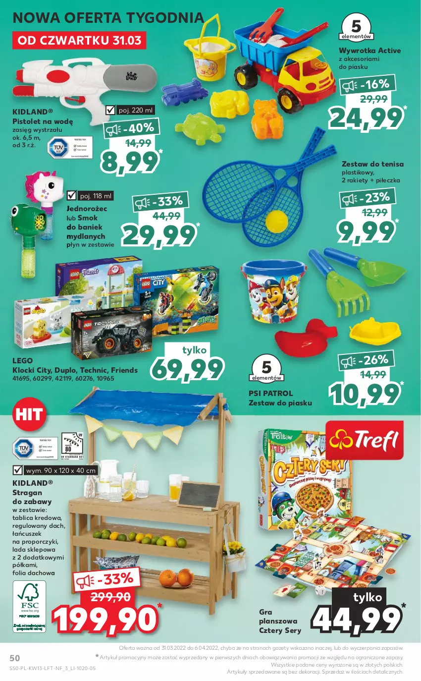 Gazetka promocyjna Kaufland - OFERTA TYGODNIA - ważna 31.03 do 06.04.2022 - strona 50 - produkty: Gra, Jednorożec, Klocki, LEGO, Pistolet, Półka, Por, Psi Patrol, Ser, Wywrotka