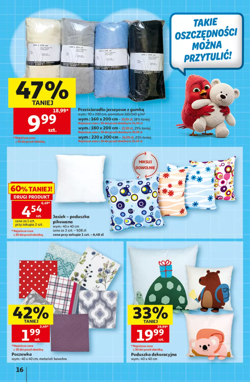 Gazetka promocyjna Auchan - 30 Lat Hipermarket - ważna 27.08 do 02.09.2026 - strona 16 - produkty: Cień, Gra, Poduszka, Poduszka dekoracyjna, Poszewka, Prześcieradło, Rama, Wełna