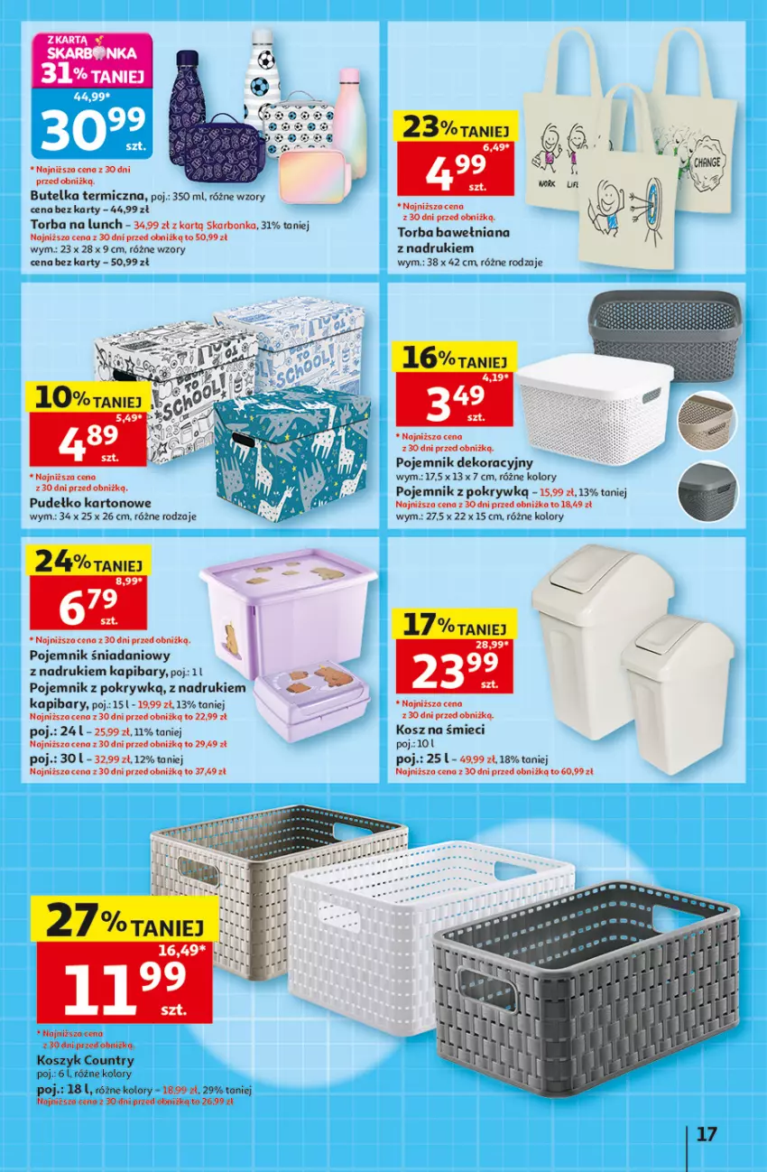 Gazetka promocyjna Auchan - 30 Lat Hipermarket - ważna 27.08 do 02.09.2026 - strona 17 - produkty: Danio, Fa, Kosz, Pojemnik, Pojemnik z pokrywką, Pudełko, Torba
