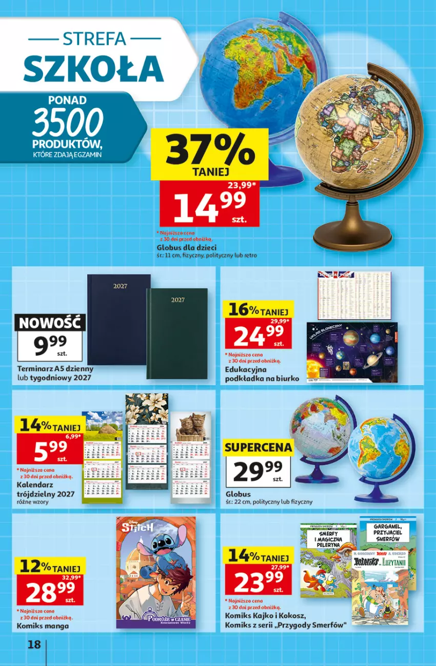 Gazetka promocyjna Auchan - 30 Lat Hipermarket - ważna 27.08 do 02.09.2026 - strona 18 - produkty: Biurko, Dzieci, Fa, Kalendarz, Kokos, Kosz, Podkład, Podkładka, Ser