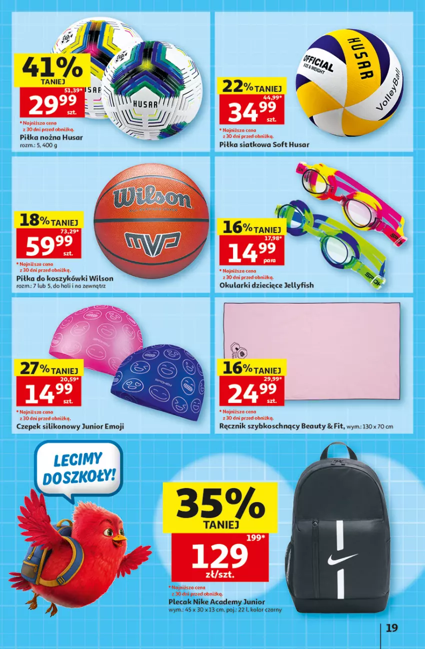 Gazetka promocyjna Auchan - 30 Lat Hipermarket - ważna 27.08 do 02.09.2026 - strona 19 - produkty: Dzieci, Kosz, Nike, Okularki, Plecak, Ręcznik, Wilson