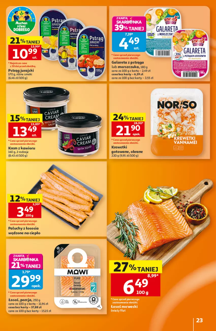 Gazetka promocyjna Auchan - 30 Lat Hipermarket - ważna 27.08 do 02.09.2026 - strona 23 - produkty: Gala, Kawior, Krewetki, Por, Pstrąg, Pur, Sos
