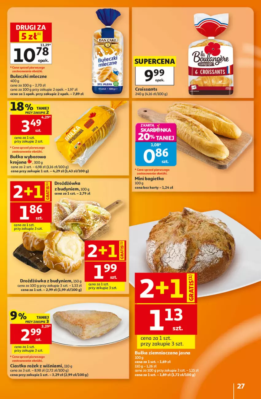 Gazetka promocyjna Auchan - 30 Lat Hipermarket - ważna 27.08 do 02.09.2026 - strona 27 - produkty: Bagietka, Bułeczki, Bułeczki mleczne, Bułka, Croissant, Drozdzówka, Wyborowa