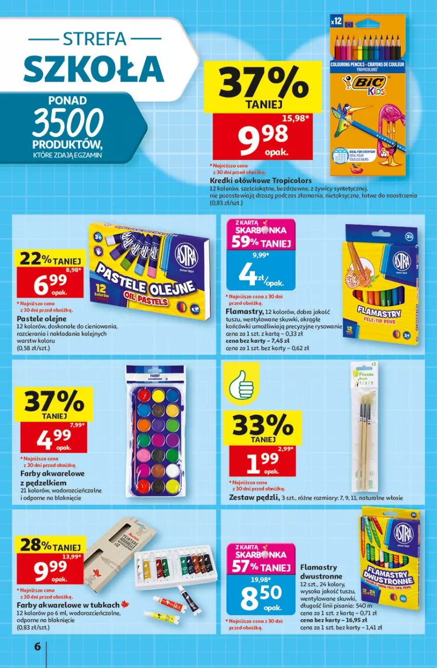 Gazetka promocyjna Auchan - 30 Lat Hipermarket - ważna 27.08 do 02.09.2026 - strona 6 - produkty: Cień, Fa, Flamastry, Olej, Pastele olejne, Por, Sok, Tusz, Zestaw pędzli