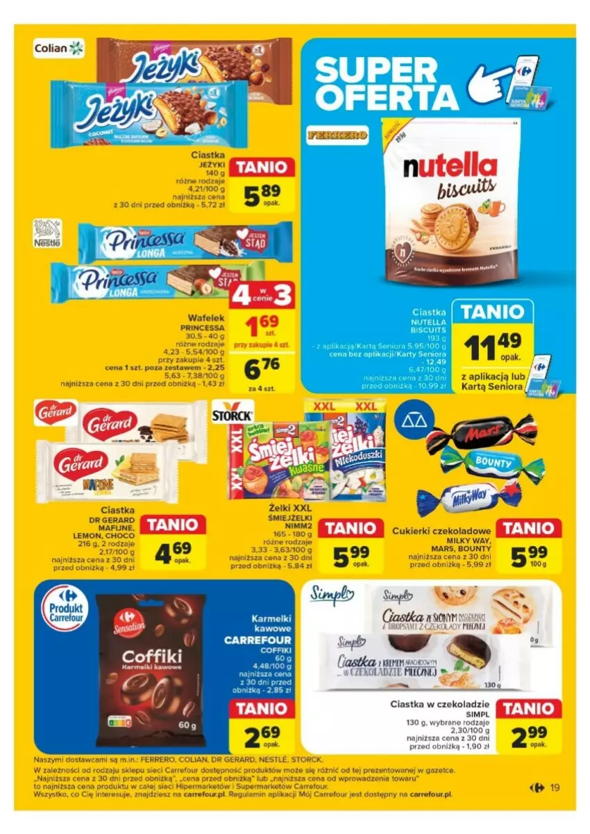 Gazetka promocyjna Carrefour - ważna 25.11 do 30.11.2024 - strona 11 - produkty: Ciastka, Cukier, Dr Gerard, Fa, Ferrero, Milky Way, Mus, Nimm2, Princessa, Sos, Wafelek