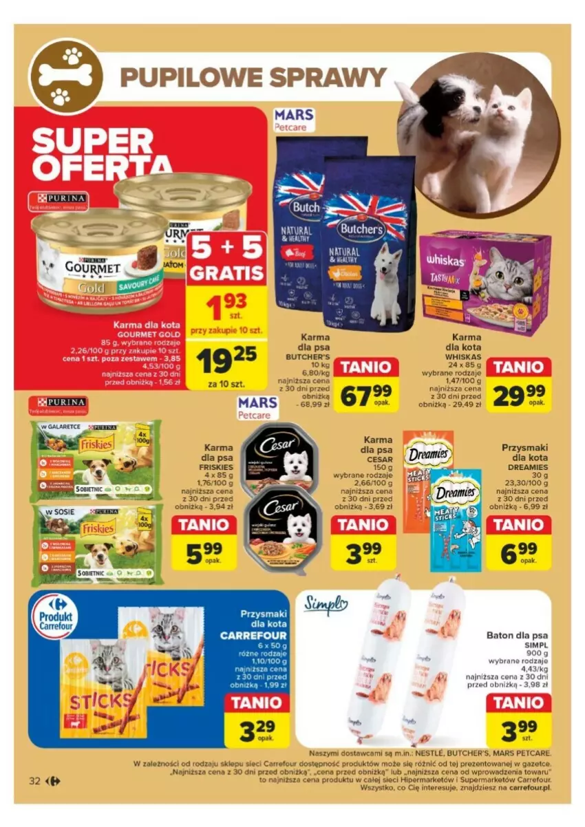 Gazetka promocyjna Carrefour - ważna 25.11 do 30.11.2024 - strona 26 - produkty: Baton, Baton dla psa, Butcher's, Friskies, Mars, Przysmaki, Pur, Purina, Whiskas