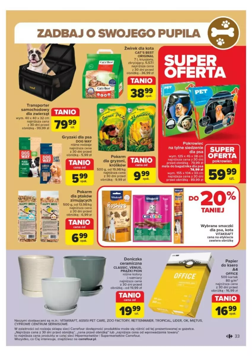 Gazetka promocyjna Carrefour - ważna 25.11 do 30.11.2024 - strona 27 - produkty: Cat's Best, Fa, Gin, Gry, Królik, Miętus, Papier, Papier do ksero, Pokarm dla gryzoni, Por, Rum, Ser, Sport, Tran, Tropical, Venus, Vitakraft