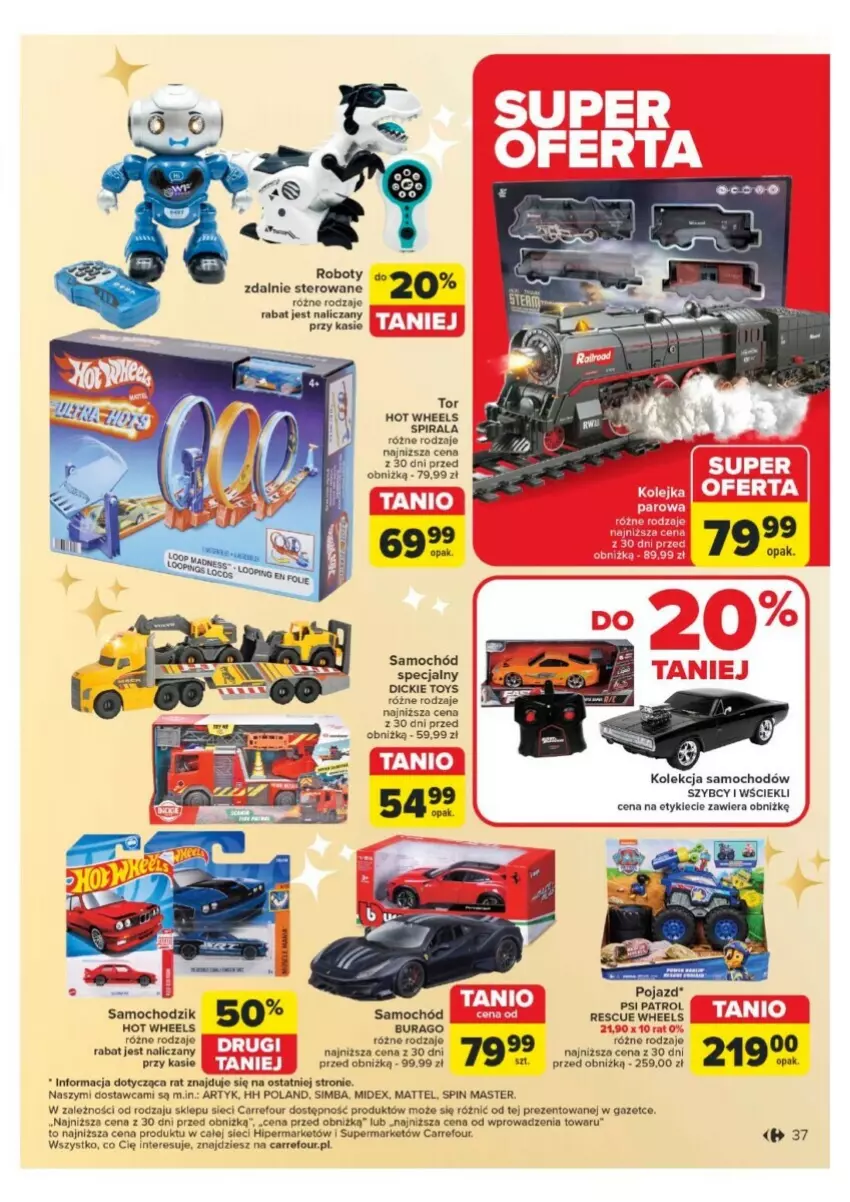 Gazetka promocyjna Carrefour - ważna 25.11 do 30.11.2024 - strona 31 - produkty: Chodzik, Hot Wheels, Mattel, Pojazd, Psi Patrol, Robot, Samochód