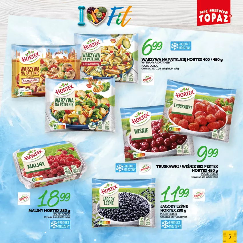 Gazetka promocyjna Topaz - Gazetka - ważna 25.01 do 18.02.2024 - strona 5 - produkty: Hortex, Jagody, Ogród, Stek, Truskawki, Warzywa