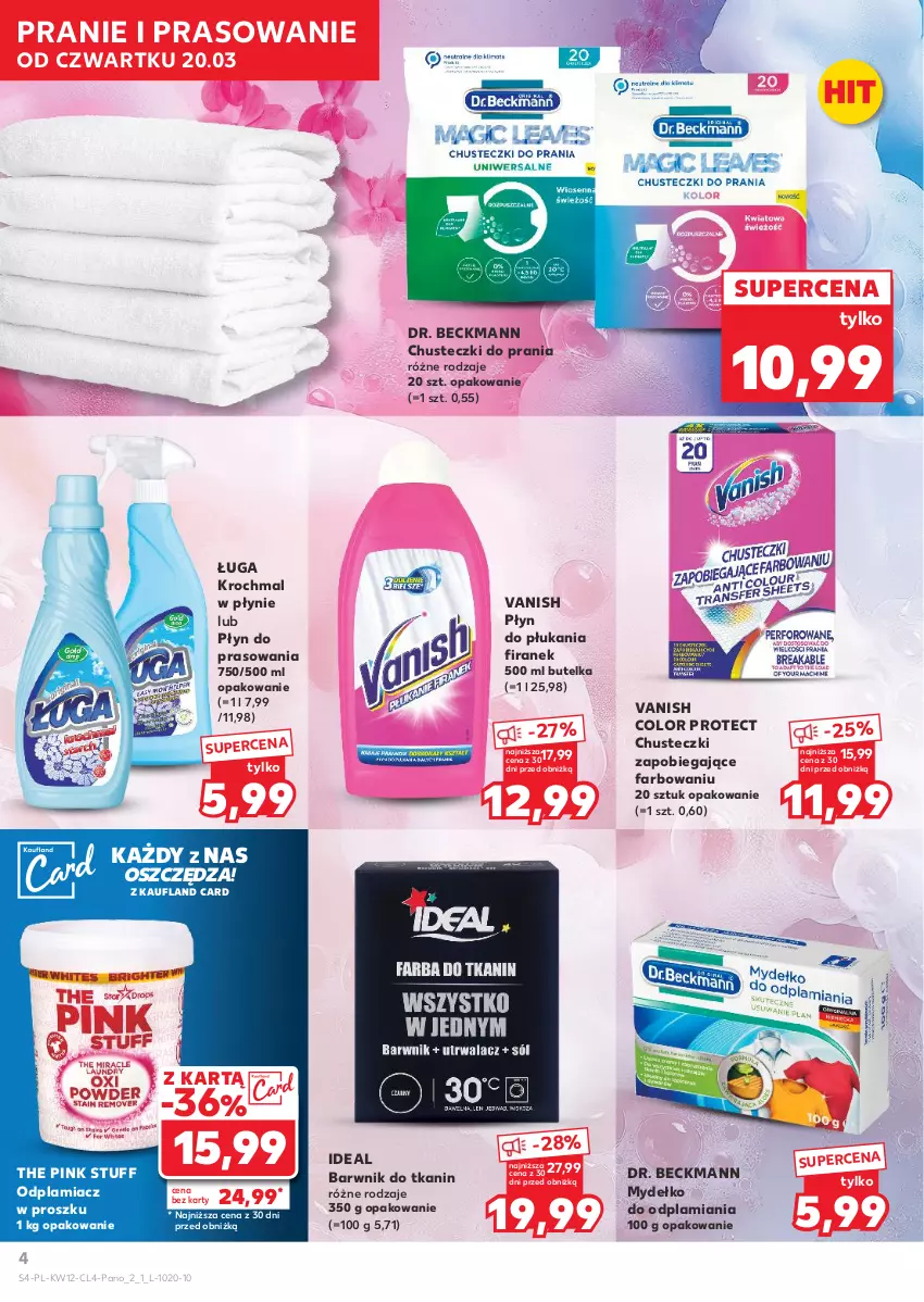 Gazetka promocyjna Kaufland - Kaufland - ważna 20.03 do 02.04.2025 - strona 4 - produkty: Chusteczki, Chusteczki do prania, Fa, Odplamiacz, Płyn do płukania, Vanish