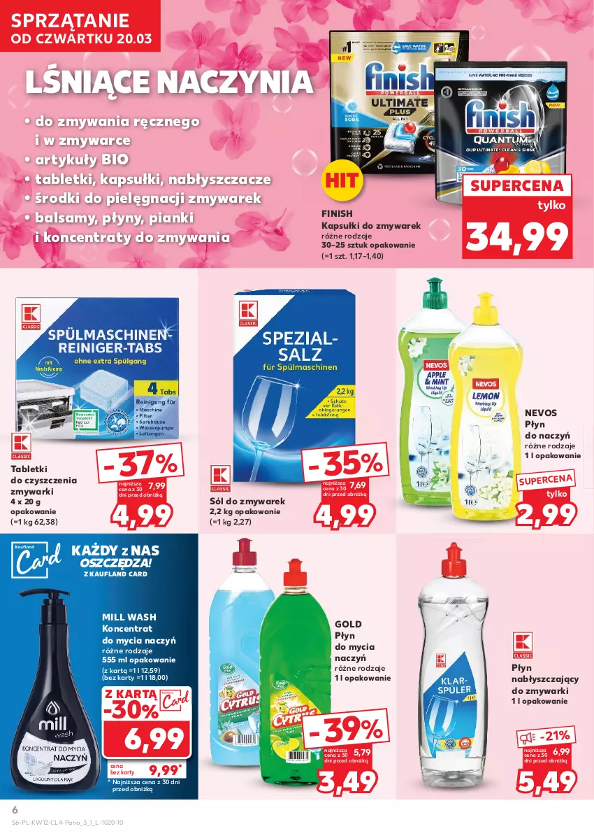 Gazetka promocyjna Kaufland - Kaufland - ważna 20.03 do 02.04.2025 - strona 6 - produkty: Do mycia naczyń, Finish, Koncentrat do mycia naczyń, Płyn do mycia, Płyn do mycia naczyń, Płyn nabłyszczający, Sól, Sprzątanie, Tablet, Zmywarki