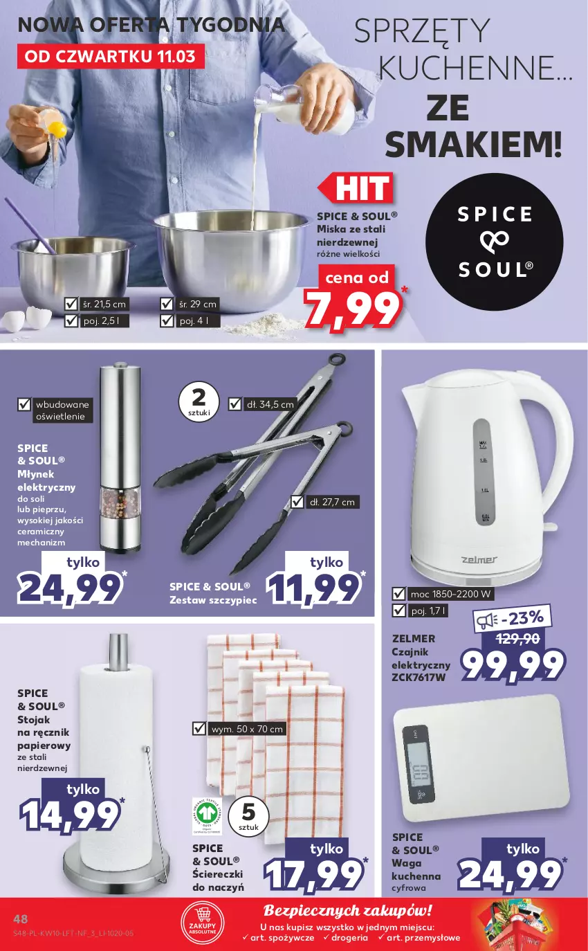 Gazetka promocyjna Kaufland - OFERTA TYGODNIA - ważna 11.03 do 17.03.2021 - strona 48 - produkty: Czajnik, Czajnik elektryczny, Miska, Młynek, Papier, Piec, Pieprz, Ręcznik, Sok, Stojak, Waga, Zelmer