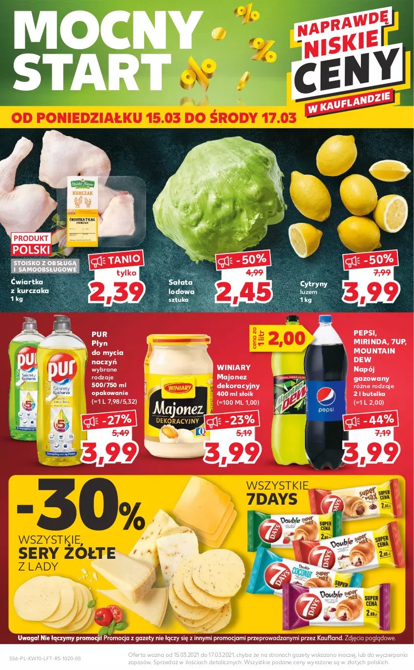 Gazetka promocyjna Kaufland - OFERTA TYGODNIA - ważna 11.03 do 17.03.2021 - strona 56 - produkty: 7up, Cytryny, Do mycia naczyń, Kurczak, Majonez, Mirinda, Napój, Napój gazowany, Pepsi, Płyn do mycia, Płyn do mycia naczyń, Pur, Sałat, Sałata lodowa, Ser, Waga, Winiary