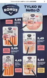 Gazetka promocyjna Netto - Artykuły spożywcze - Gazetka - ważna od 09.07 do 09.07.2022 - strona 7 - produkty: Piec, Kurczak, Parówki, Parówki z szynki, Szynka, Szynka biała, Schab pieczony