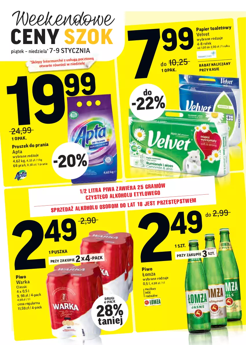 Gazetka promocyjna Intermarche - 4 Stycznia - ważna 04.01 do 10.01.2022 - strona 31 - produkty: Papier, Piwo, Proszek do prania, Velvet, Warka