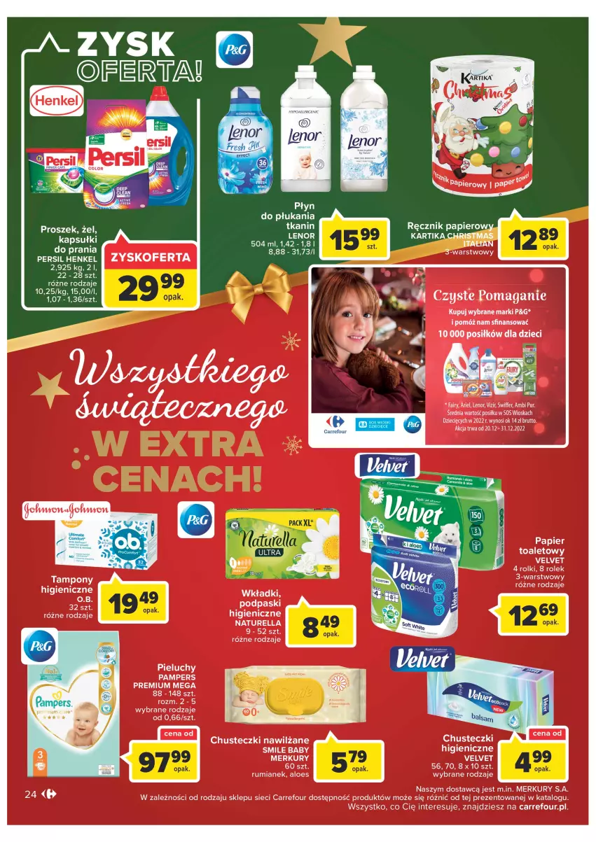 Gazetka promocyjna Carrefour - Gazetka Carrefour - ważna 19.12 do 24.12.2022 - strona 24 - produkty: Lenor, Pampers, Persil