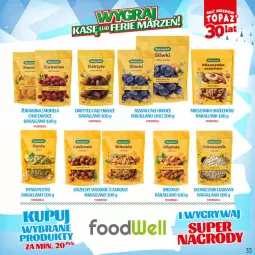 Gazetka promocyjna Topaz - Gazetka - Gazetka - ważna od 14.01 do 14.01.2024 - strona 33 - produkty: Orzechy włoskie, Migdały, Morela, Daktyle, Owoce, Bakalland
