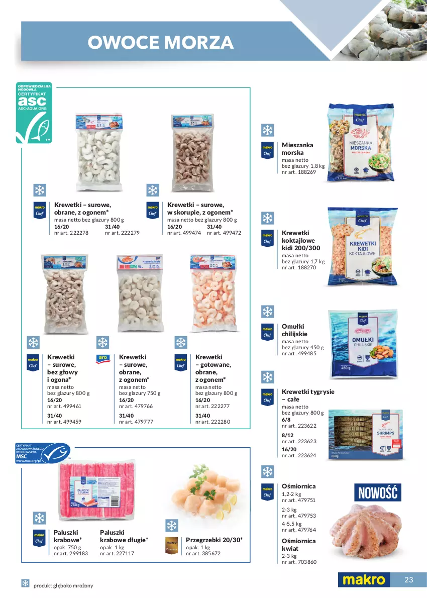 Gazetka promocyjna Makro - [Oferta specjalna] Katalog produktowy 2021 - ważna 01.06 do 31.12.2021 - strona 23 - produkty: Gry, Krewetki, Lazur, Mieszanka morska, Owoce, Owoce morza