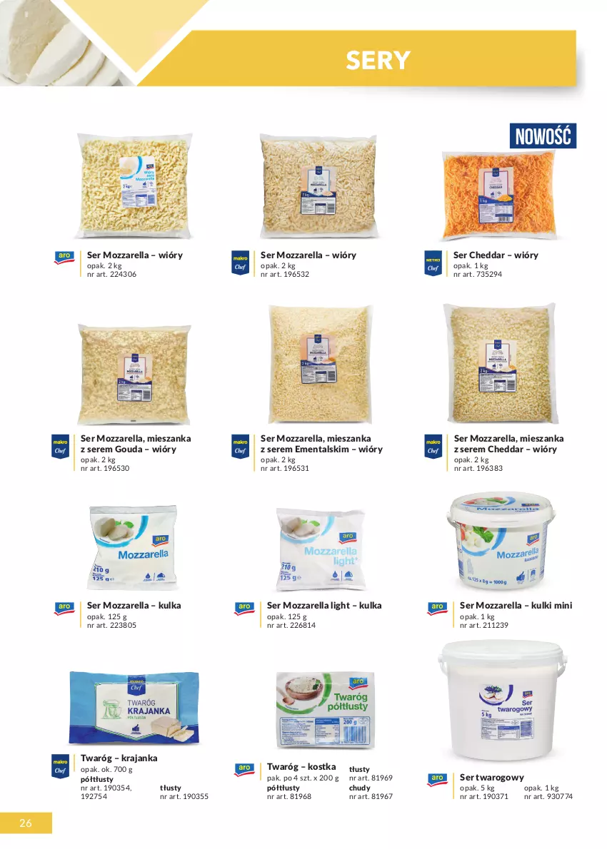 Gazetka promocyjna Makro - [Oferta specjalna] Katalog produktowy 2021 - ważna 01.06 do 31.12.2021 - strona 26 - produkty: Cheddar, Gouda, Mozzarella, Ser, Ser twarogowy, Twaróg