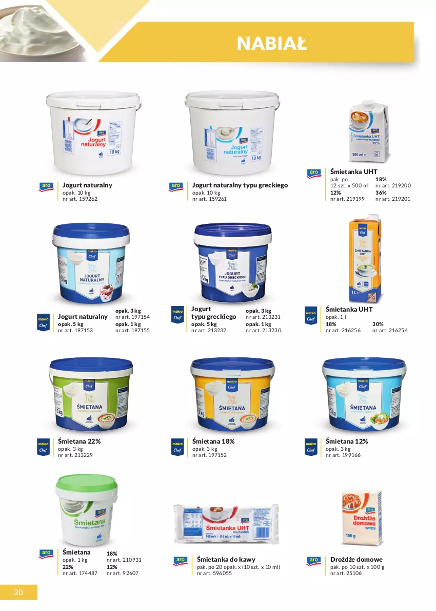 Gazetka promocyjna Makro - [Oferta specjalna] Katalog produktowy 2021 - ważna 01.06 do 31.12.2021 - strona 30 - produkty: Drożdże, Jogurt, Jogurt naturalny