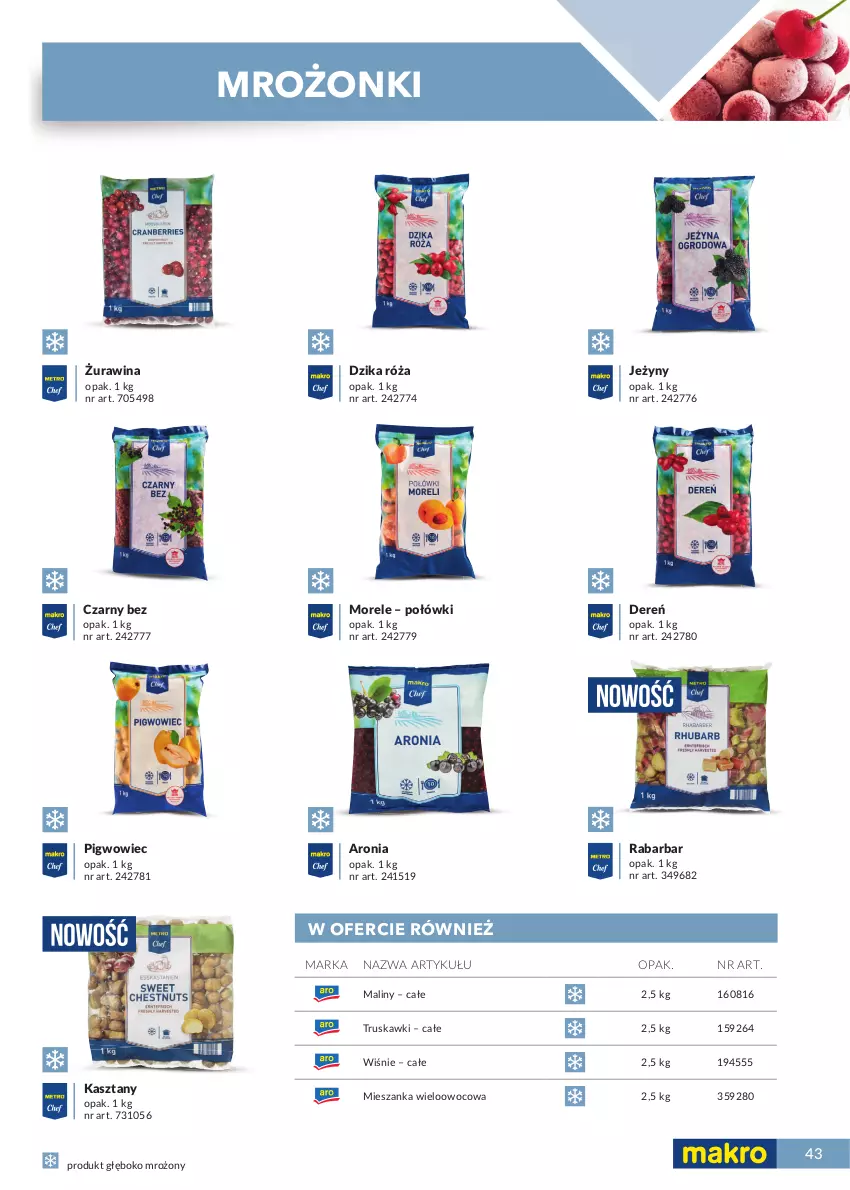 Gazetka promocyjna Makro - [Oferta specjalna] Katalog produktowy 2021 - ważna 01.06 do 31.12.2021 - strona 43 - produkty: Aronia, Dereń, Dzika róża, Jeżyny, Maliny, Pigwowiec, Róża, Truskawki