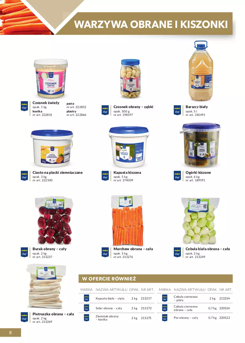 Gazetka promocyjna Makro - [Oferta specjalna] Katalog produktowy 2021 - ważna 01.06 do 31.12.2021 - strona 8 - produkty: Cebula, Cebula biała, Cebula czerwona, Czosnek, Lack, Pietruszka, Por, Seler obrany, Warzywa