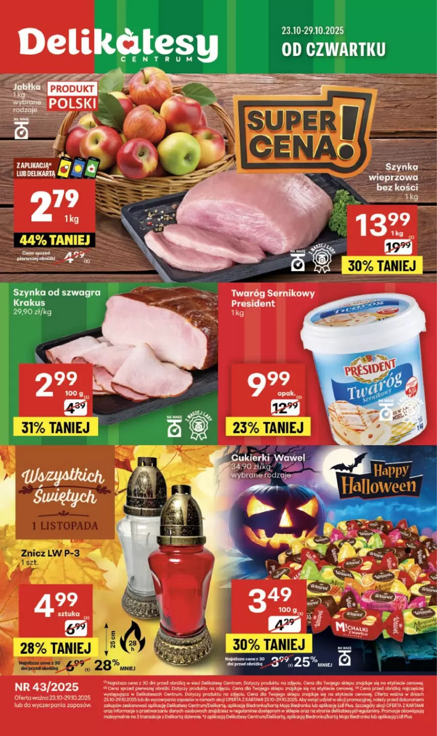 Gazetka promocyjna Delikatesy Centrum - Franczyza DC43 Czwartek - ważna 23.10 do 29.10.2025 - strona 1 - produkty: Gra, Koc, Krakus, Rum, Ser, Serum, Szynka, Tran, Twaróg