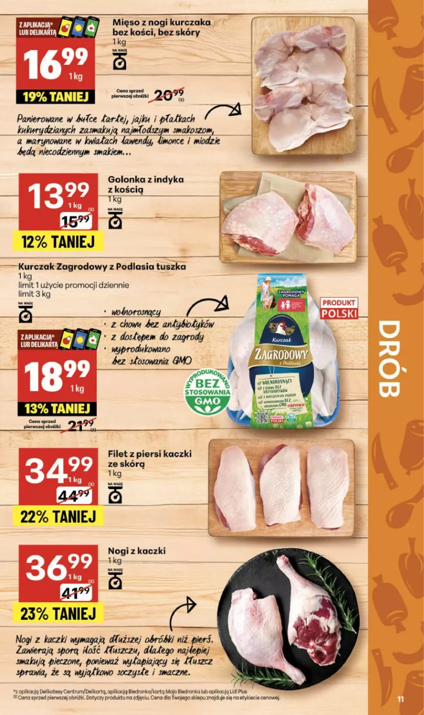 Gazetka promocyjna Delikatesy Centrum - Franczyza DC43 Czwartek - ważna 23.10 do 29.10.2025 - strona 11 - produkty: Filet z piersi kaczki, Golonka z indyka, Kosz, Kurczak, Mięso, Piec, Por, Rum, Tusz