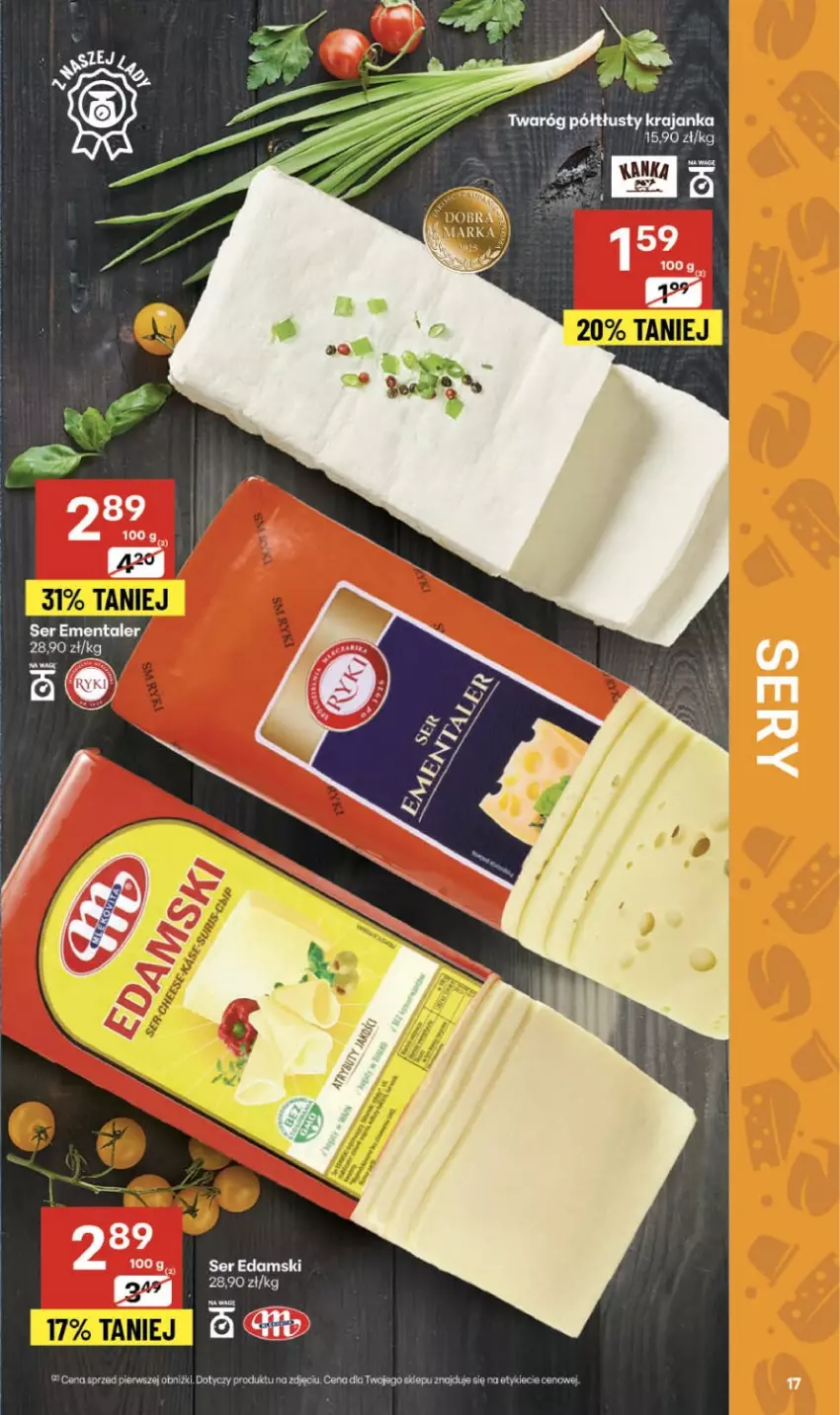 Gazetka promocyjna Delikatesy Centrum - Franczyza DC43 Czwartek - ważna 23.10 do 29.10.2025 - strona 17 - produkty: Ementaler, Ser, Twaróg, Twaróg półtłusty