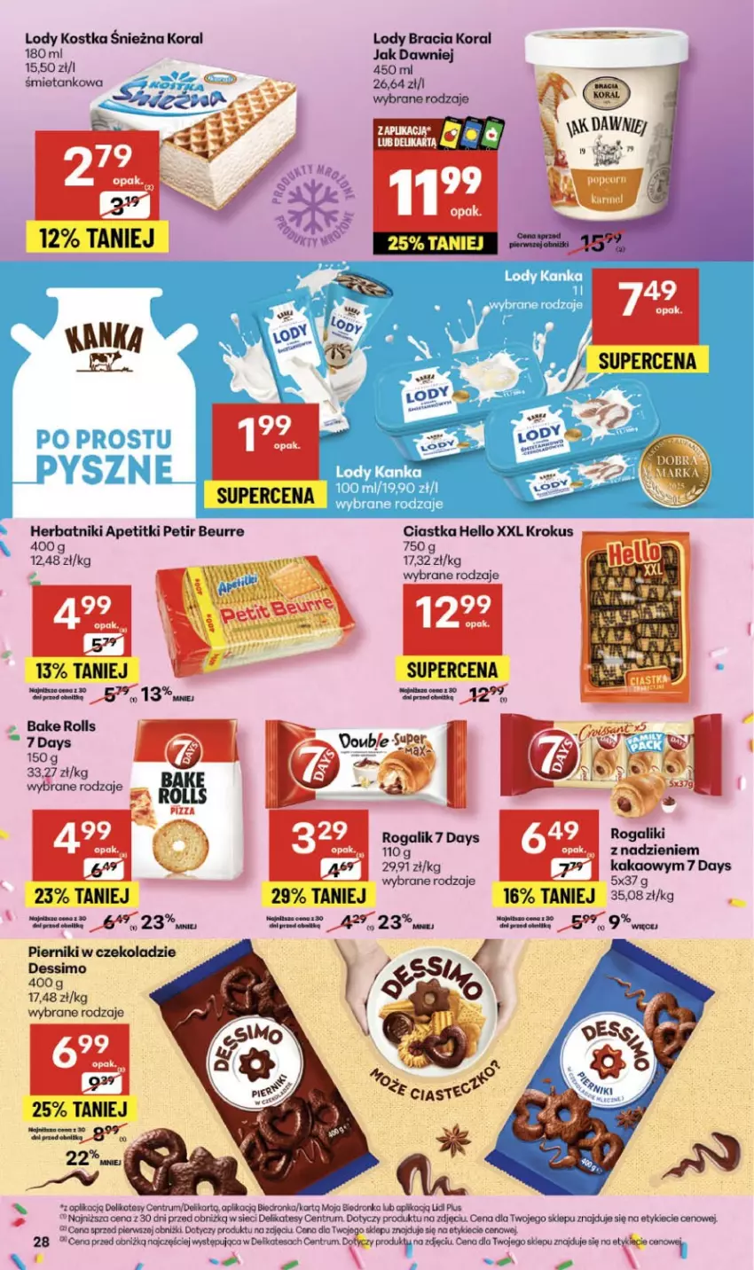 Gazetka promocyjna Delikatesy Centrum - Franczyza DC43 Czwartek - ważna 23.10 do 29.10.2025 - strona 28 - produkty: 7 Days, Ciastka, Herbatniki, Kakao, Krokus, Lody, Piernik, Pierniki w czekoladzie, Rogal, Rum