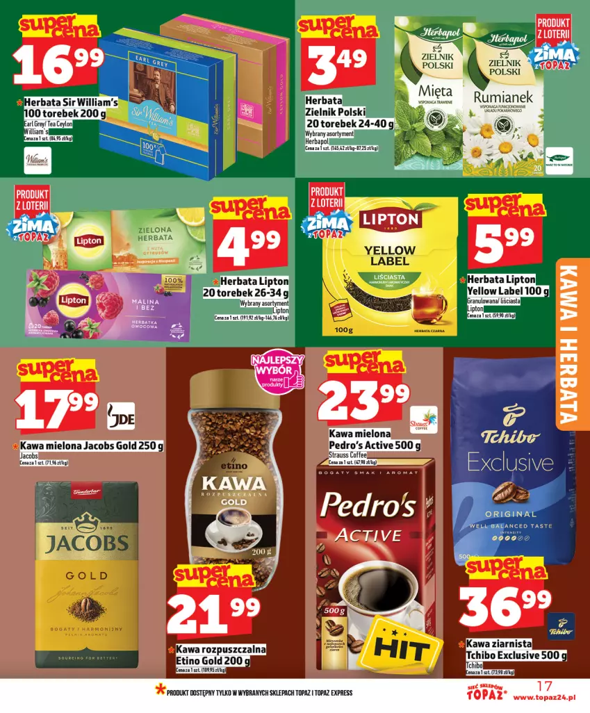 Gazetka promocyjna Topaz - Gazetka - ważna 08.01 do 14.01.2026 - strona 17 - produkty: Kawa, Lipton, Rum, Top