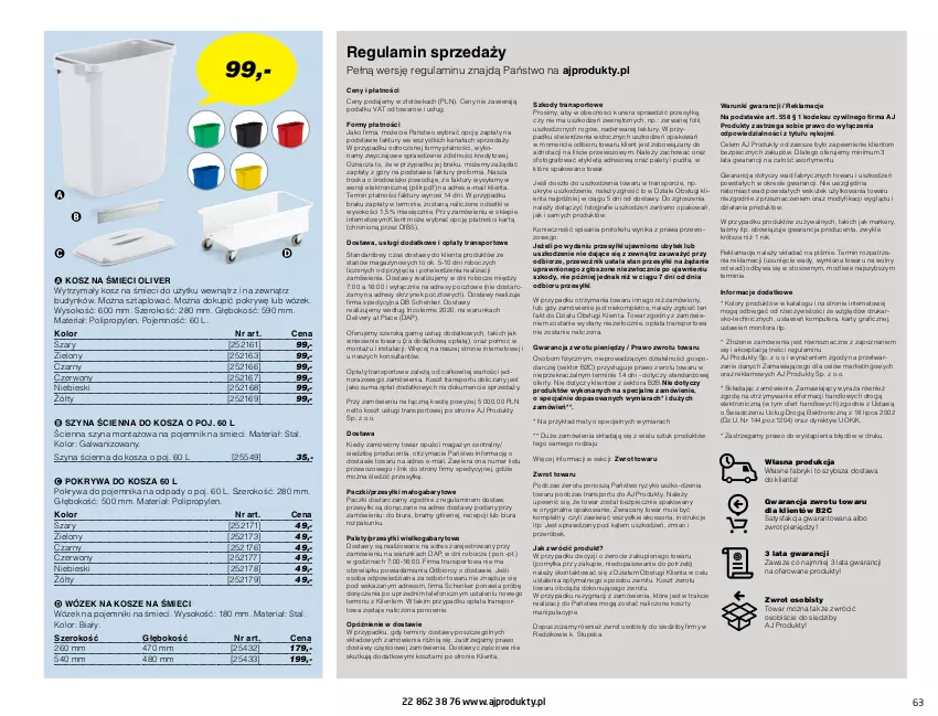 Gazetka promocyjna AJ Produkty - Biuro Przemysł Magazyn - ważna 01.01 do 31.03.2021 - strona 63 - produkty: Dres, Fa, Gin, Gra, Komputer, Kosz, Marker, Monitor, Mus, Piec, Pojemnik, Pojemnik na śmieci, Pokrywa, Por, Sok, Sport, Szyna, Szyna ścienna, Telefon, Tera, Tran, Wózek