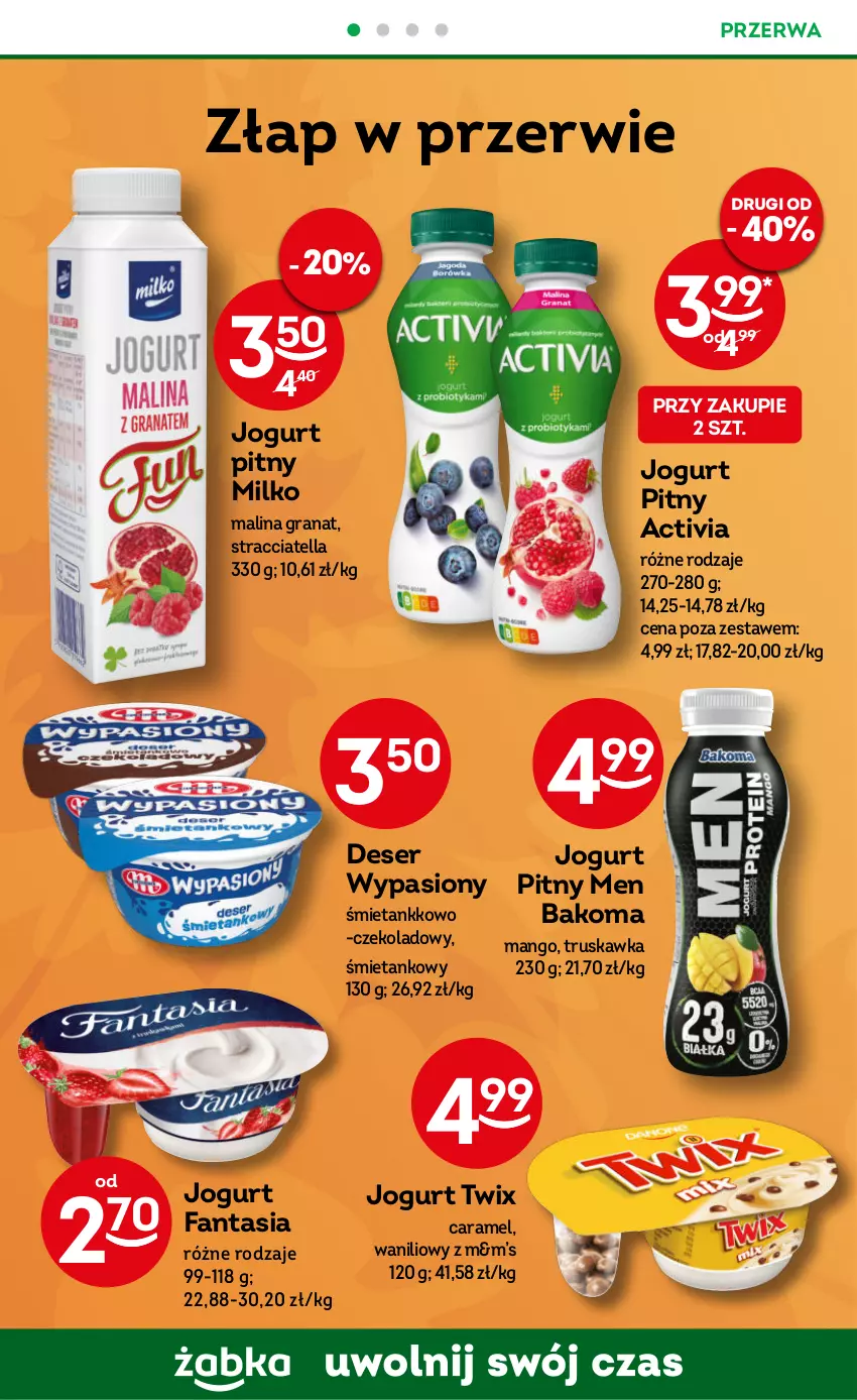 Gazetka promocyjna Żabka - ważna 22.11 do 05.12.2023 - strona 36 - produkty: Activia, Bakoma, Deser, Fa, Fanta, Gra, Granat, Jogurt, Jogurt pitny, Mango, Ser, Twix