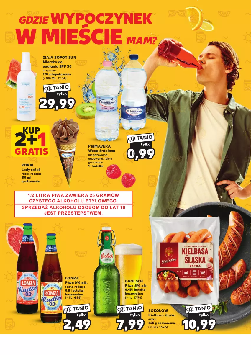 Gazetka promocyjna Kaufland - Kaufland - ważna 13.07 do 26.07.2023 - strona 2 - produkty: Gra, Kiełbasa, Kiełbasa śląska, LANA, Lody, Mleczko, Piwa, Piwo, Prima, Primavera, Sok, Sokołów, Woda, Ziaja