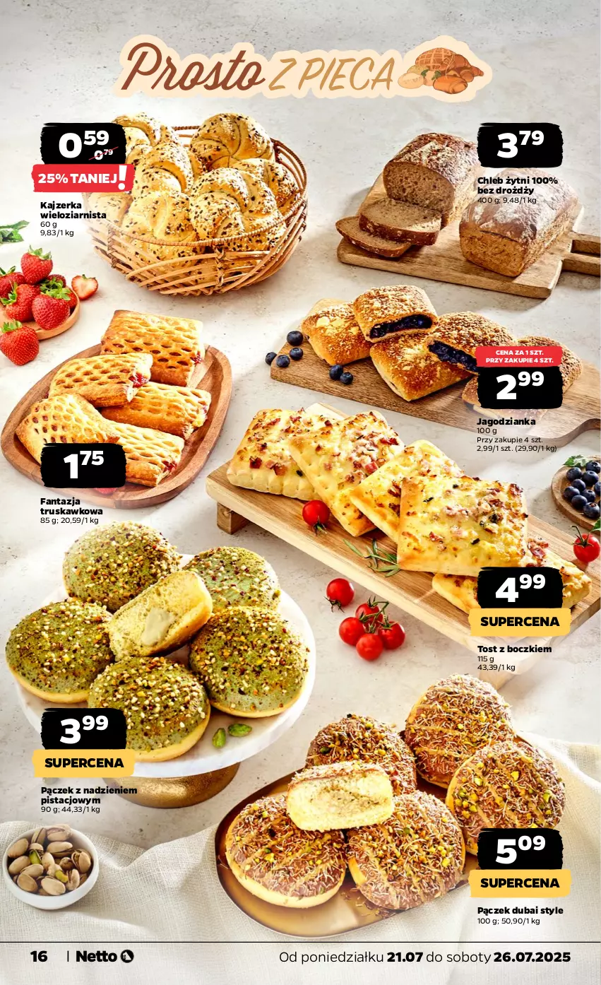 Gazetka promocyjna Netto - Od Poniedziałku - ważna 21.07 do 26.07.2025 - strona 16 - produkty: Chleb, Fa, Fanta, Jagodzianka, Kajzerka, Pączek