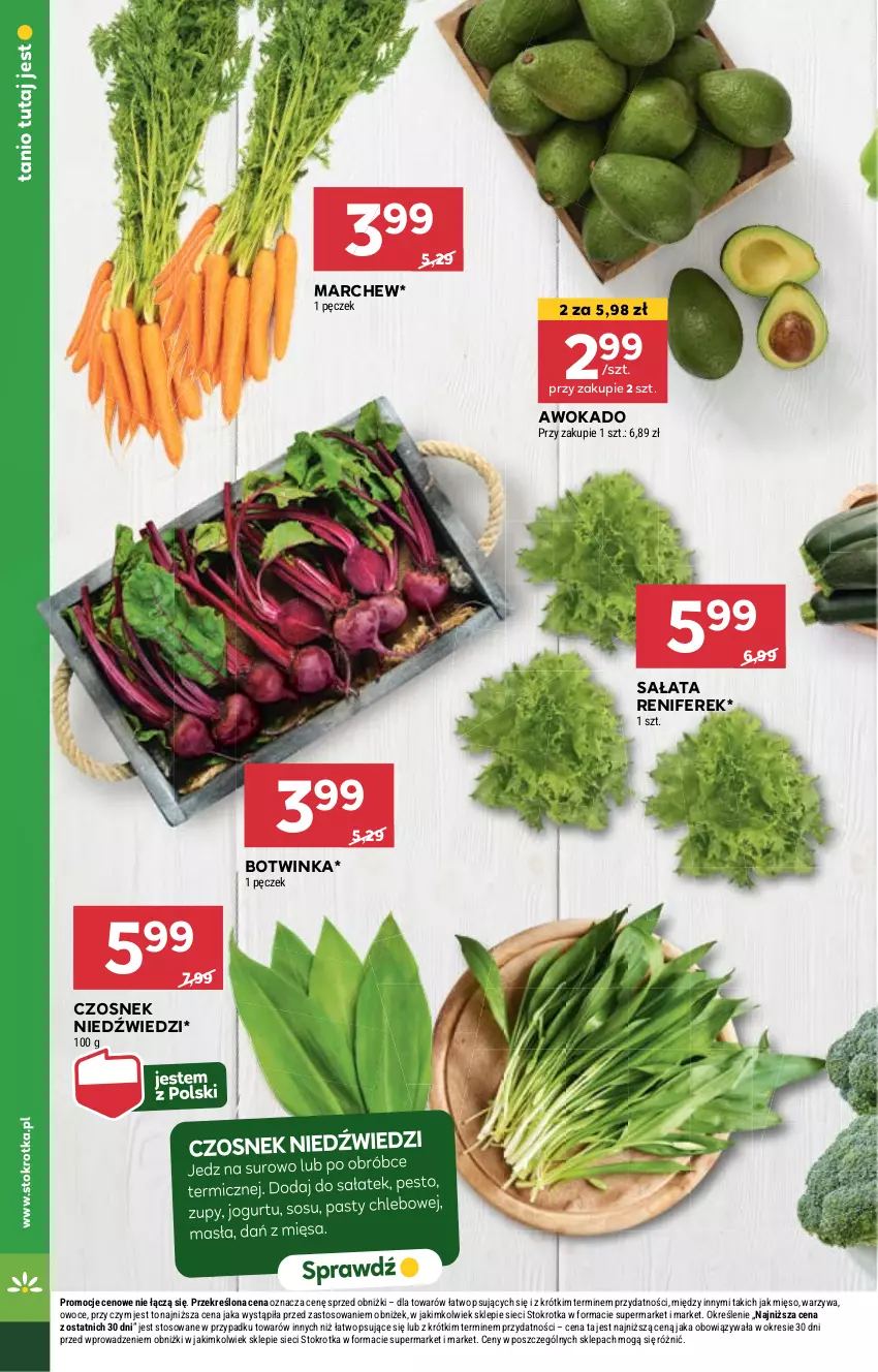 Gazetka promocyjna Stokrotka - Supermarket - ważna 11.04 do 17.04.2024 - strona 6 - produkty: Czosnek, Inka, Mięso, Owoce, Renifer, Sałat, Warzywa